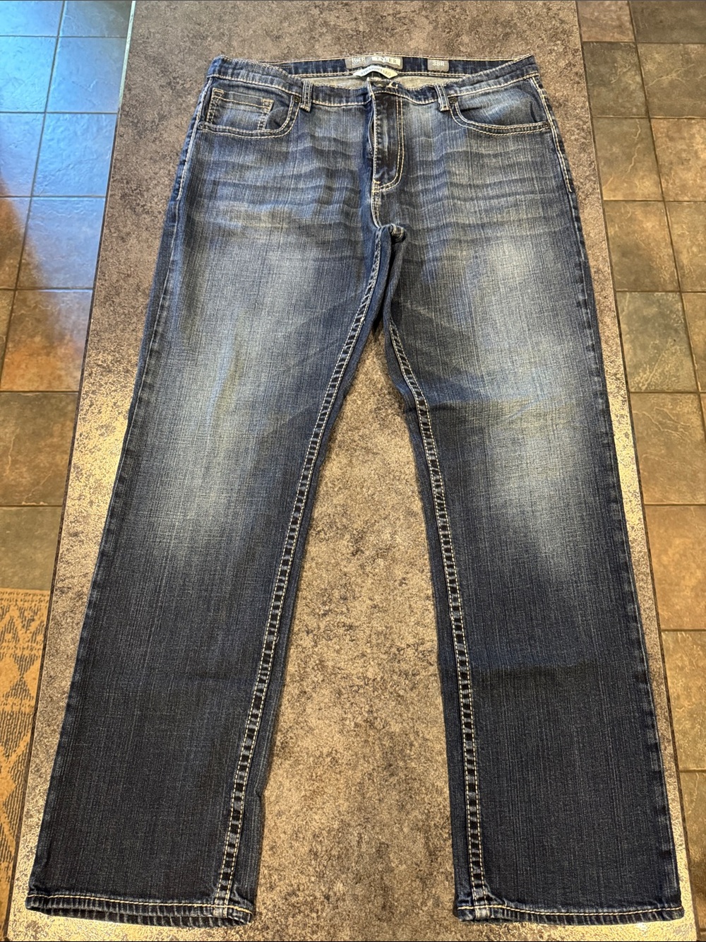 BKE Men's Blue Straight Jeans